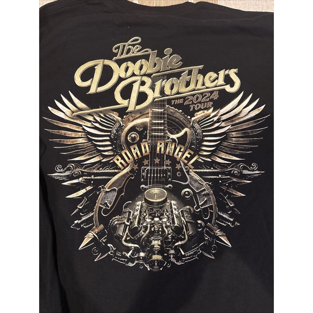 Doobie Brothers Black T-Shirt Road Angel Tour 2024 Long Sleeve Men  XL
